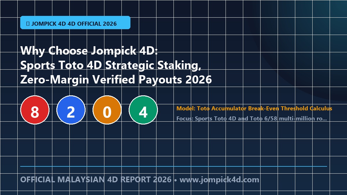 Why Choose Jompick 4D: Sports Toto 4D Direct Draw Telemetry, Transparent Paytables & Instant Ringgit Settlement 2026